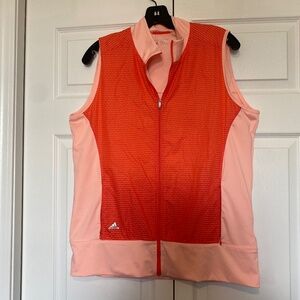 CUTE ADIDAS ORANGE WINDBREAKER GOLF VEST WOMANS LARGE